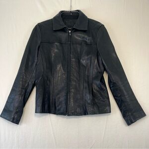 Vintage avanti black soft leather small jacket